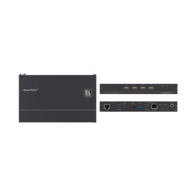 4K60 4:2:0 HDMI PoE Receiver with USB Ethernet RS–232 IR & Stereo Audio Extraction over Extended–Reach HDBaseT 2.0